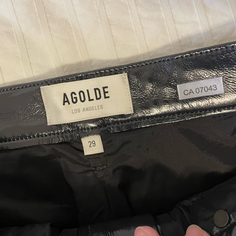 AGOLDE - 90's Pinch Waist Recycled Leather Jeans size 29, NWT - Picture 4 of 7